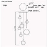 Led Nordic Wooden Iron Acryl Rings Diy Lamp Light.pendant Lights.pendant Lamp.pendant Light For