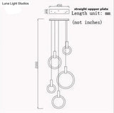 Led Nordic Wooden Iron Acryl Rings Diy Lamp Light.pendant Lights.pendant Lamp.pendant Light For