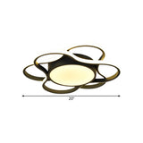Led Restaurant Ceiling Lamp - Simple Black Flush Mount Light With Round Metallic Shade Warm/White
