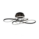 Led Ribbon-Shaped Ceiling Flush Mount Light For Bedroom - Artistic Metal Semi Lighting Black / White