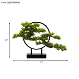 Led Ring Night Table Lamp - Industrial Metal Nightstand Lighting For Restaurants 12/15 Long