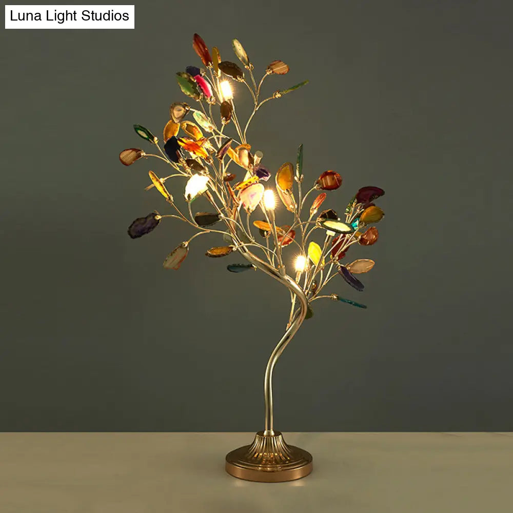 Led Rose Gold Flower Branch Acrylic Table Lamp