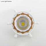 Led Rudder Ceiling Light With Resin Shade - Black/White/Blue Flush Mount Fixture