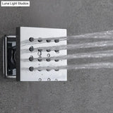LED Shower Ceiling Large Rainfall Bathroom Thermostatic Faucets Set Waterfall Mist Bubble Showerhead 6 Functions System