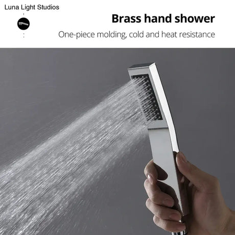 LED Shower System Thermostatic Shower 5 Ways Column Mist Waterfall Mist Chrome Bathroom Set shower Faucet