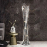 Led Spiral Cylinder Floor Lamp In Black/Silver Aluminum Stand-Up Design Black-Silver