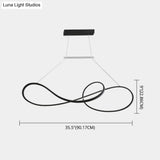 Led Strip Island Pendant Light - Minimalist Metal Dining Room Lighting Fixture