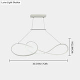 Led Strip Island Pendant Light - Minimalist Metal Dining Room Lighting Fixture
