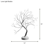 Led Tree Branch Nightstand Lamp For Girls Bedroom - Decorative Plastic Table Light