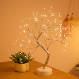 Led Tree Branch Nightstand Lamp For Girls Bedroom - Decorative Plastic Table Light Silver / Battery