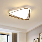 Led Triangle Ceiling Flush Mount – White Acrylic Light Fixture For Bedroom Warm/White Lighting /