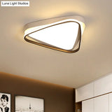 Led Triangle Ceiling Flush Mount – White Acrylic Light Fixture For Bedroom Warm/White Lighting