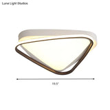 Led Triangle Ceiling Flush Mount – White Acrylic Light Fixture For Bedroom Warm/White Lighting