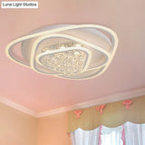 Led Triangle Crystal Ceiling Lamp - Simple & Stylish Flush Mount Fixture In Warm/White Light (3