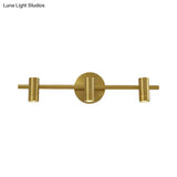 Led Tube Vanity Lamp: Traditional Brass Metal Wall Sconce For Bathroom - 2/3/4 Lights