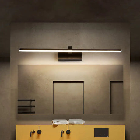 Led Vanity Light Fixture With Straight Metal Shade And Warm/White For Shower Room Wall - Simple