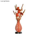 Led Vase Shape Desk Light Art Decor - Gold/Silver Metal Lamp With Crystal Encrusted Base