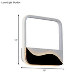 Led Wall Mount Sconce With Minimalist Square Frame In White/Black Acrylic Shade Warm/White Light