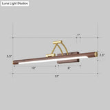 Led Wall Mount Vanity Light - Minimalist Tube Shape Acrylic Fixture With 3-Joint Swing Arm