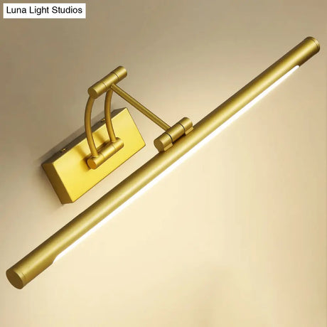 Led Wall Mount Vanity Light - Minimalist Tube Shape Acrylic Fixture With 3-Joint Swing Arm