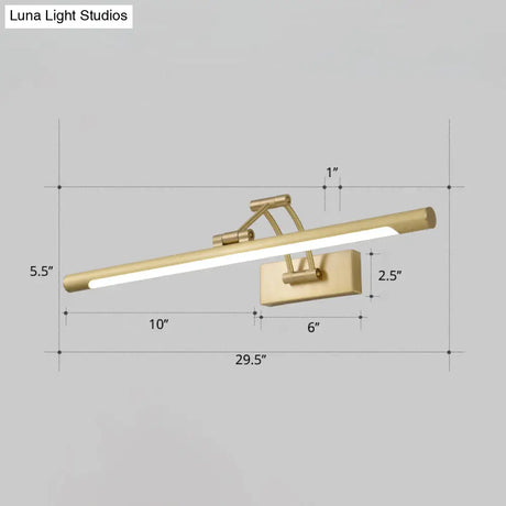 Led Wall Mount Vanity Light - Minimalist Tube Shape Acrylic Fixture With 3-Joint Swing Arm