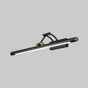 Led Wall Mount Vanity Light - Minimalist Tube Shape Acrylic Fixture With 3-Joint Swing Arm Black /