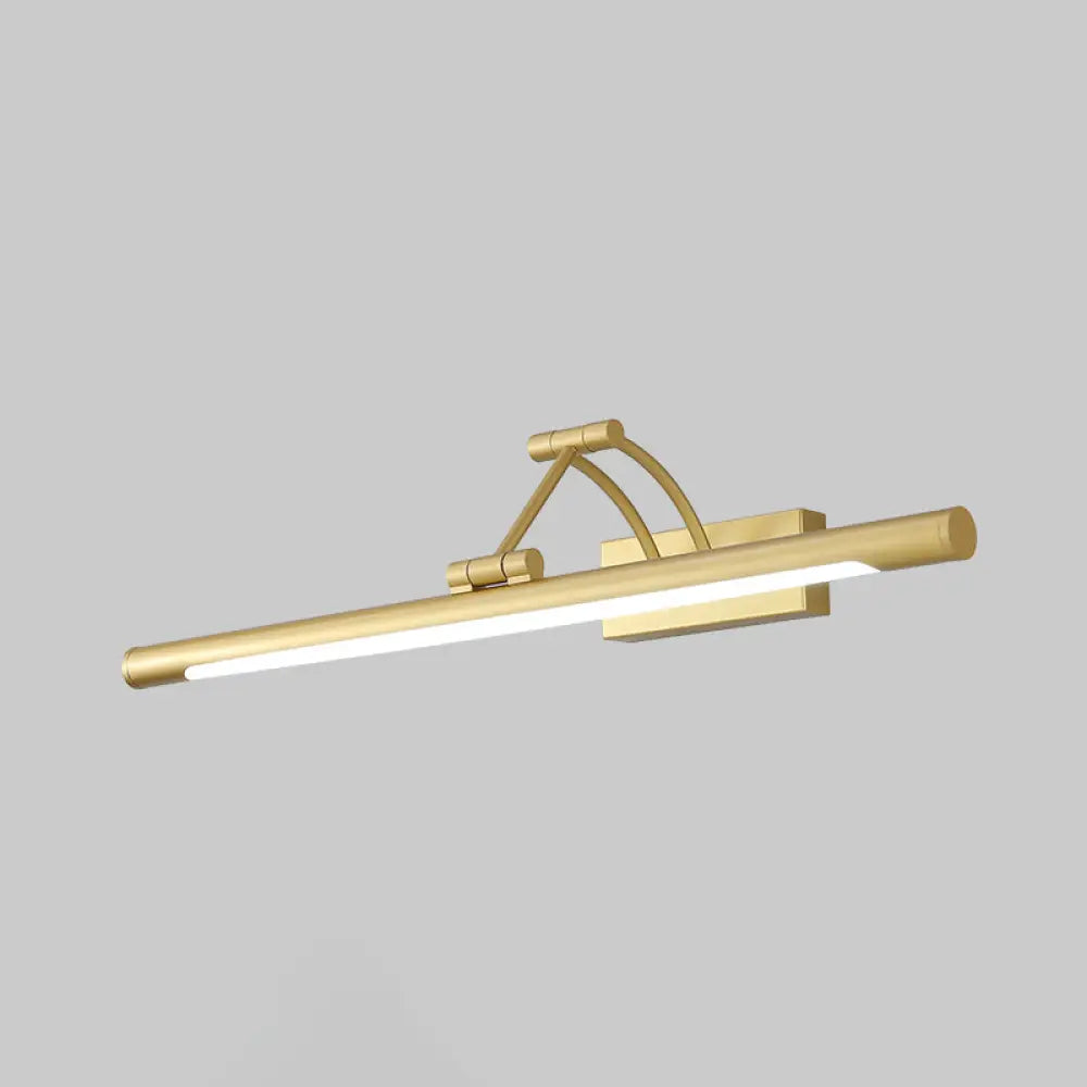 Led Wall Mount Vanity Light - Minimalist Tube Shape Acrylic Fixture With 3-Joint Swing Arm Gold / 17