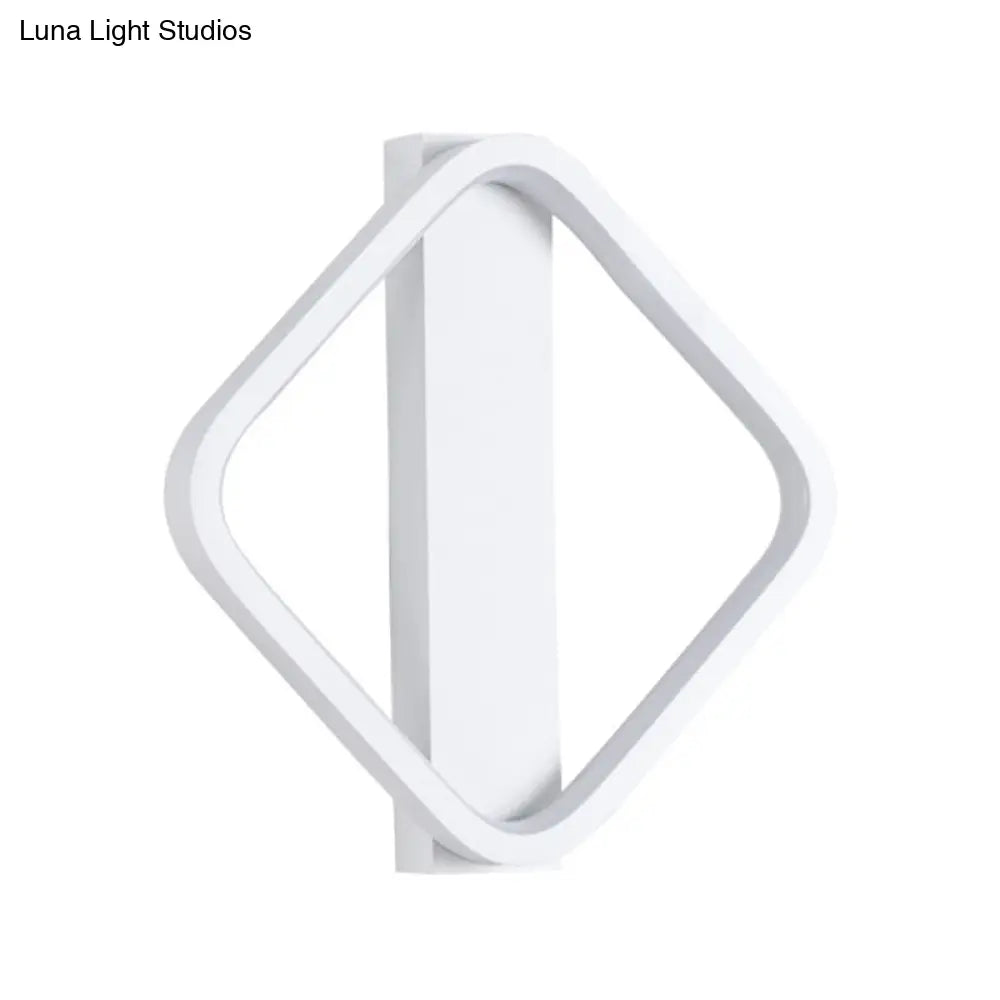 Led Wall Sconce With Acrylic Shade: Simple Style White Round/Square Design Warm/White Light