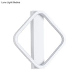 Led Wall Sconce With Acrylic Shade: Simple Style White Round/Square Design Warm/White Light