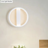 Led Wall Sconce With Acrylic Shade: Simple Style White Round/Square Design Warm/White Light