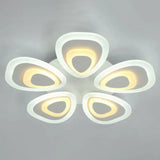 Led White Peacock Semi Flush Light: Stylish Acrylic Ceiling Mount For Living Room 5 / Warm