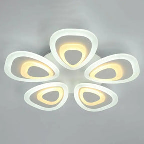 Led White Peacock Semi Flush Light: Stylish Acrylic Ceiling Mount For Living Room 5 / Warm