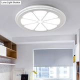 Lemon Led Circular Ceiling Mount Light – Cartoon Acrylic Lamp White Perfect For Bathrooms