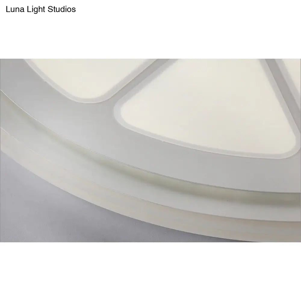 Lemon Led Circular Ceiling Mount Light – Cartoon Acrylic Lamp White Perfect For Bathrooms
