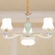 Light Blue Cone Chandelier Pendant Kit With Cream Glass For Contemporary Living Room 3 /