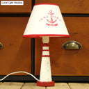 Lighthouse Nautical Desk Lamp: Resin Study Room Light With Plug-In Cord Red