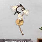 Lily Metal Sconce Lamp - Romantic Led Wall Mounted Light Fixture In White/Pink White