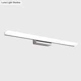 Linear Acrylic Led Vanity Mirror Light - Stylish Silver Wall Mounted Lighting In Warm/White