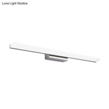 Linear Acrylic Led Vanity Mirror Light - Stylish Silver Wall Mounted Lighting In Warm/White