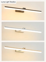 Linear LED Bathroom Vanity Sconce with Acrylic Diffuser - Simple Metal Design