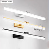 Linear LED Bathroom Vanity Sconce with Acrylic Diffuser - Simple Metal Design