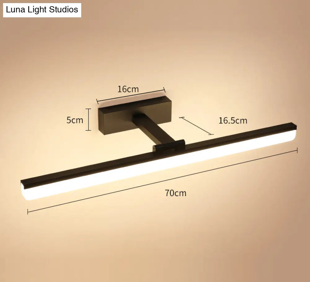 Linear LED Bathroom Vanity Sconce with Acrylic Diffuser - Simple Metal Design