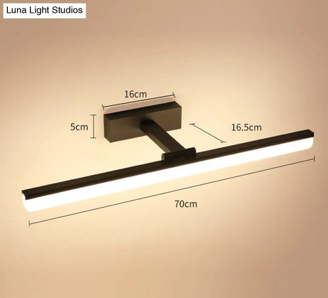Linear LED Bathroom Vanity Sconce with Acrylic Diffuser - Simple Metal Design