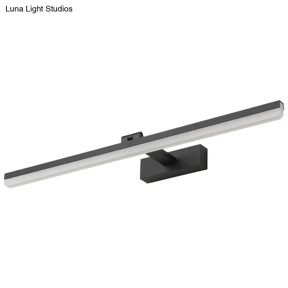 Linear LED Bathroom Vanity Sconce with Acrylic Diffuser - Simple Metal Design