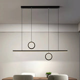 Linear Metal Led Chandelier With Multiple Hanging Lights In Black/Gold Warm/White Black / Warm