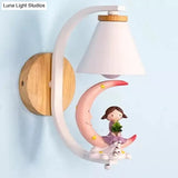 Little Kid Deco Funnel Shade Wall Light: Lovely 1 Head Metal Sconce For Child Bedroom