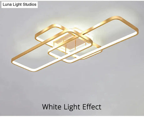 Living Room Lamp Simple Modern Atmosphere Home Rectangular Ceiling Hall Nordic Light Luxury Gold