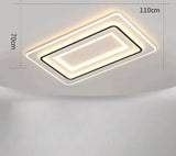 Living Room Lamps Modern Simple Atmosphere Rectangular Led Ceiling Lamp B / L 110Cm Stepless Dimming