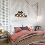 Lodge Open Bulb Wall Light With Nature-Inspired 4-Bulb Metallic Sconce In Black Indoor Use / Sheep