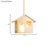 Lodge Style Rubber Wood Drop Pendant Light With 1 Bulb - Perfect For Dining Table